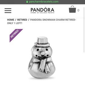 RETIRED Pandora snowman charm